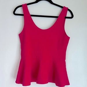 Ganni Magenta Knit Peplum Tank Size Medium